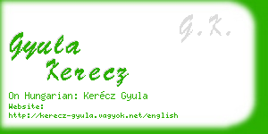 gyula kerecz business card